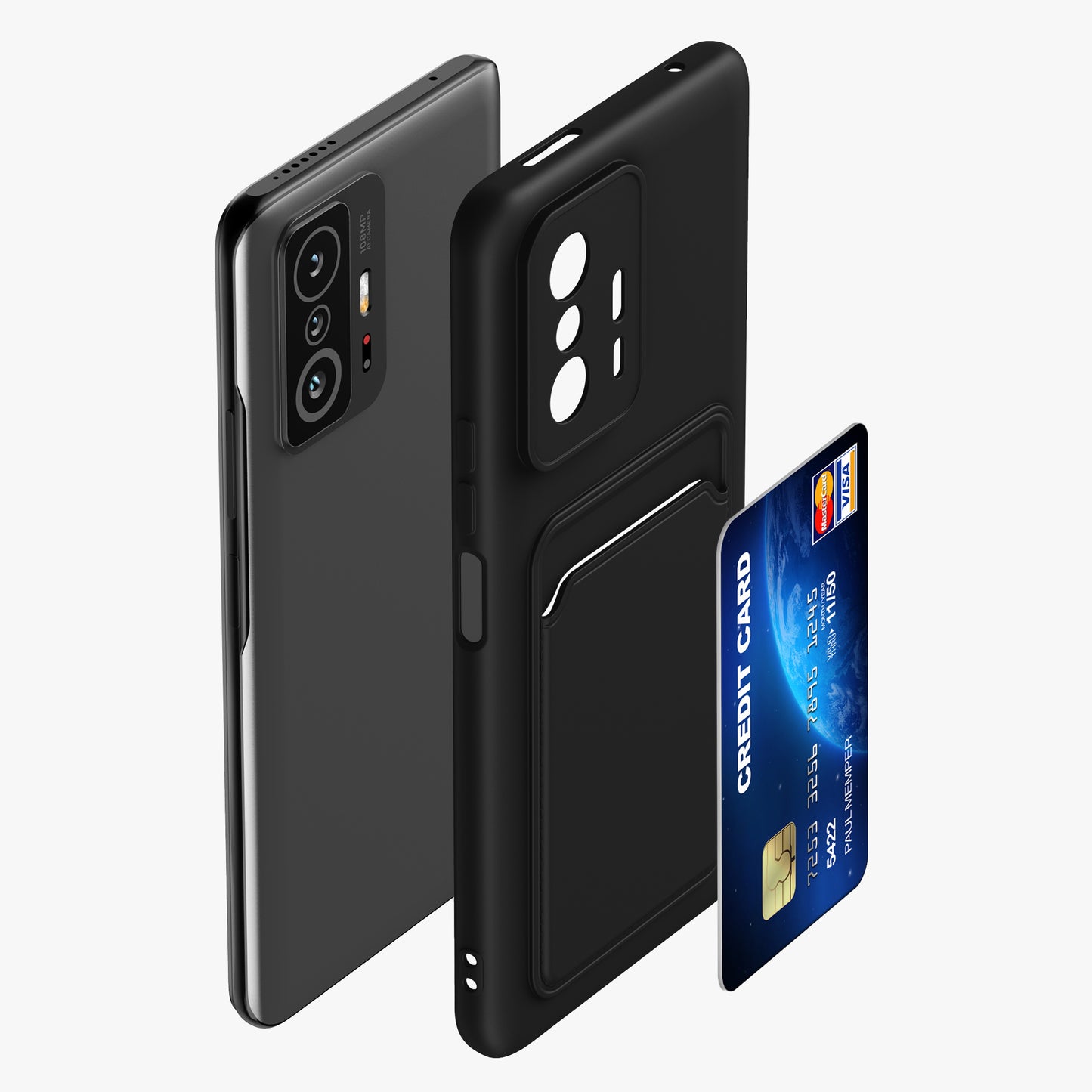 kwmobile Phone Case compatible with Xiaomi 11T / 11T Pro Case - Mobile Phone Cover with Card Slot