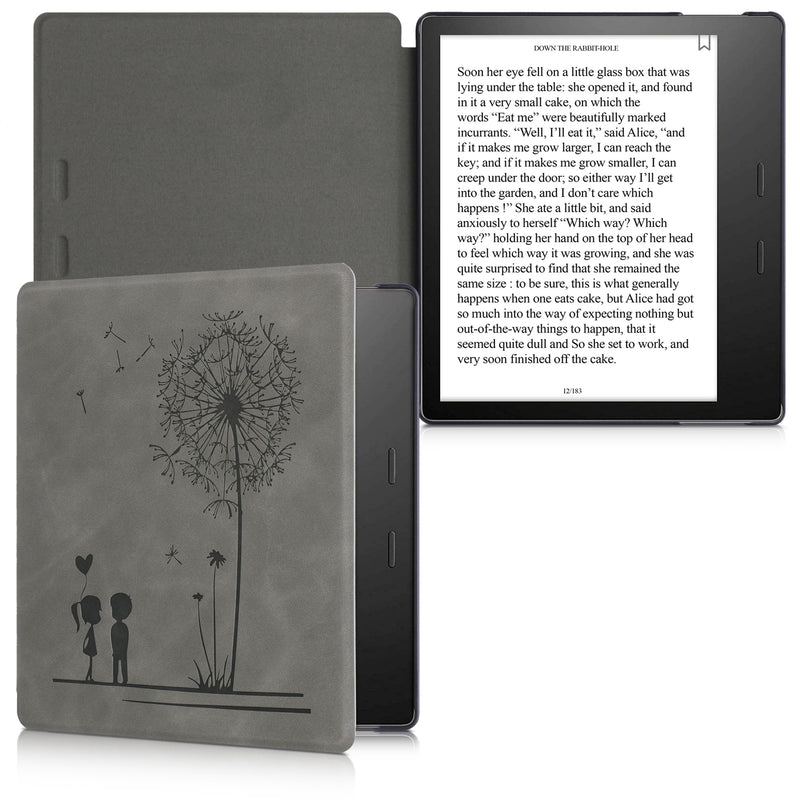 kwmobile Case for Amazon Kindle Oasis 10th Generation - Faux Leather eReader Cover with Auto Sleep Function - Dandelion Love