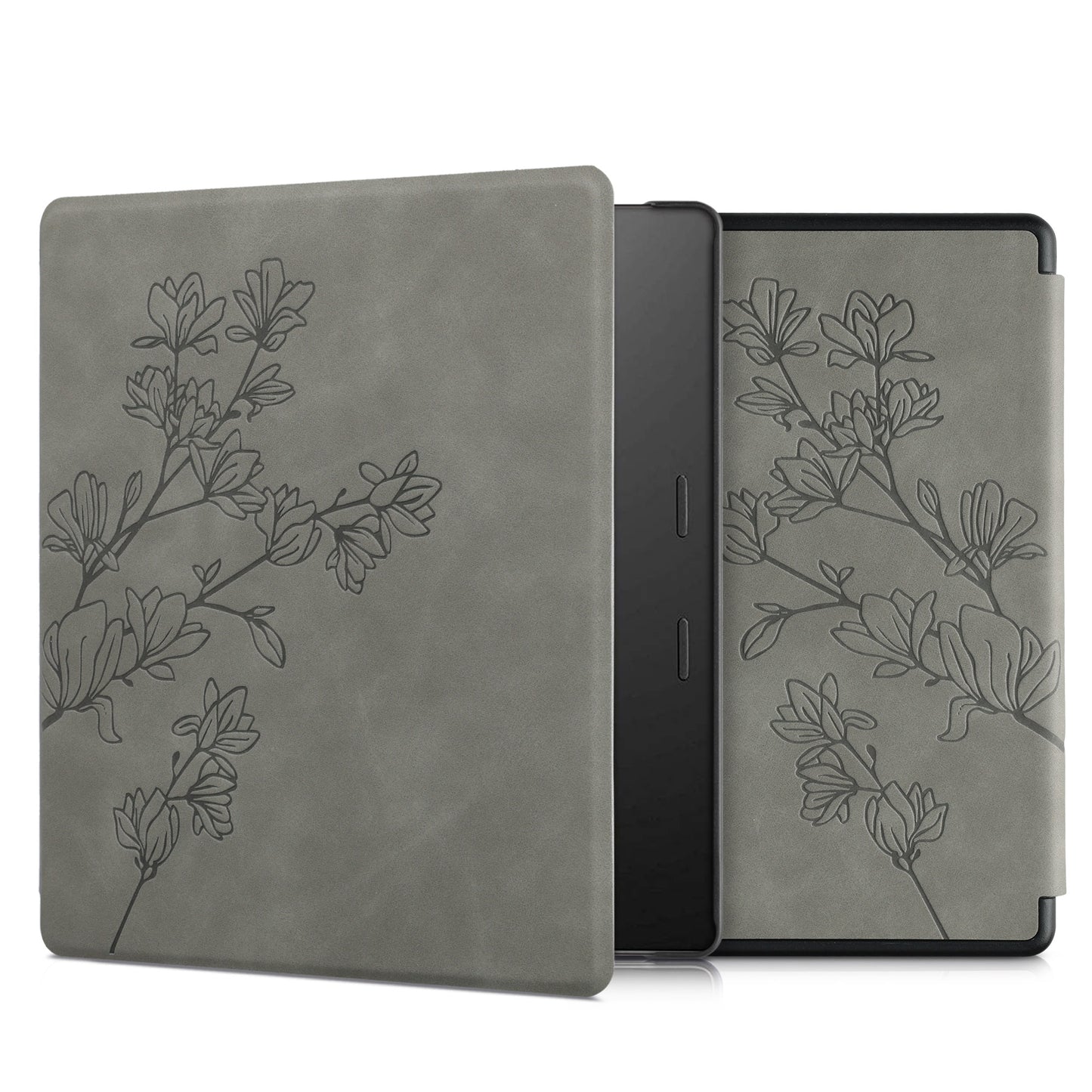 kwmobile Case for Amazon Kindle Oasis 10th Generation - Faux Leather eReader Cover with Auto Sleep Function - Dandelion Love