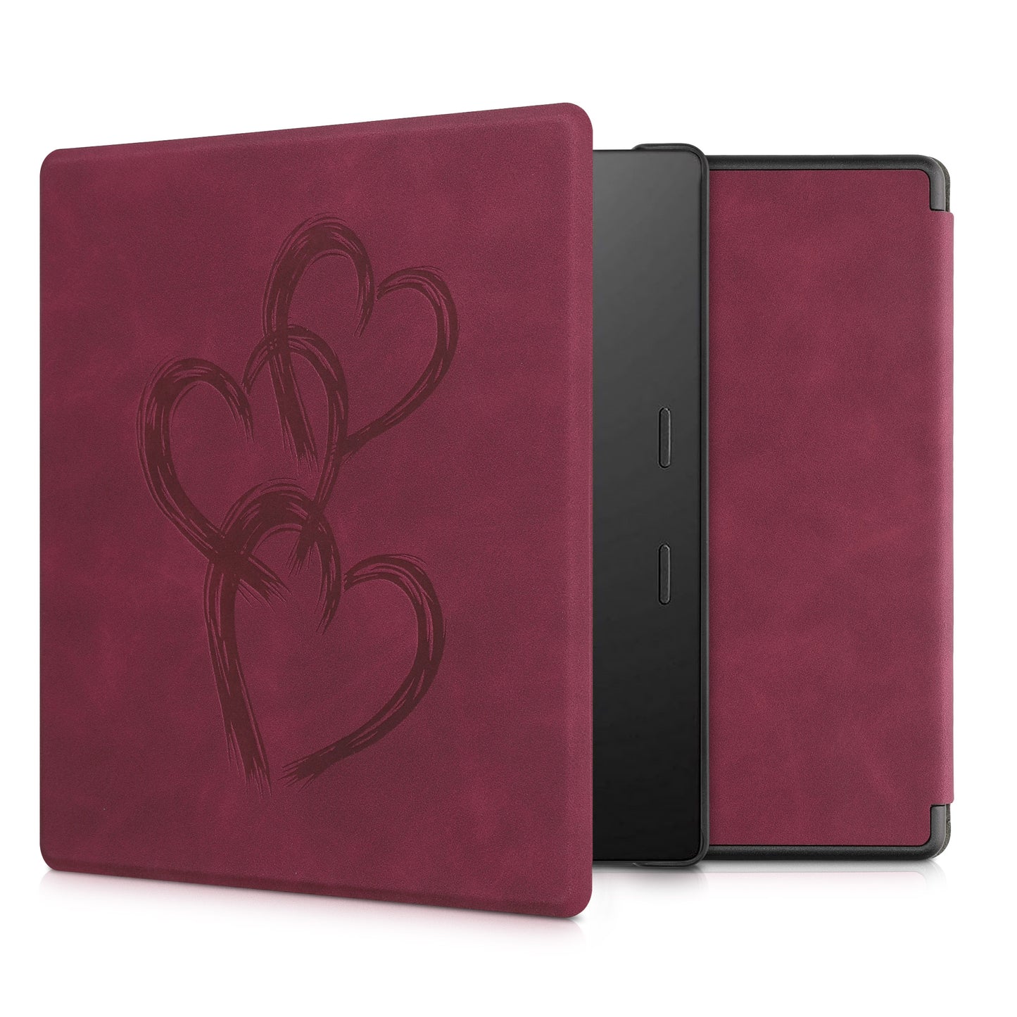 kwmobile Case for Amazon Kindle Oasis 10th Generation - Faux Leather eReader Cover with Auto Sleep Function - Dandelion Love