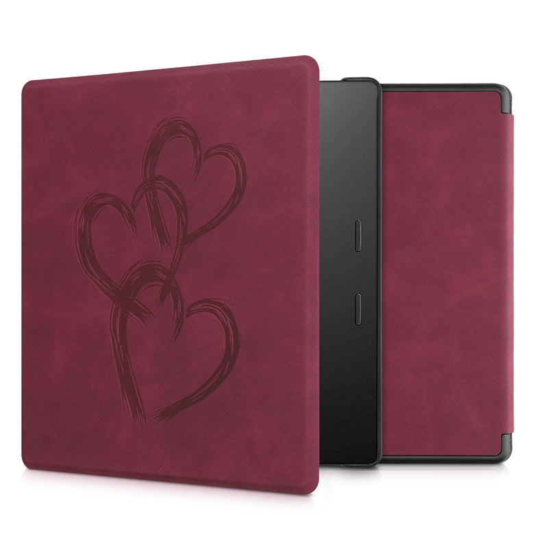 kwmobile Case for Amazon Kindle Oasis 10th Generation - Faux Leather eReader Cover with Auto Sleep Function - Dandelion Love