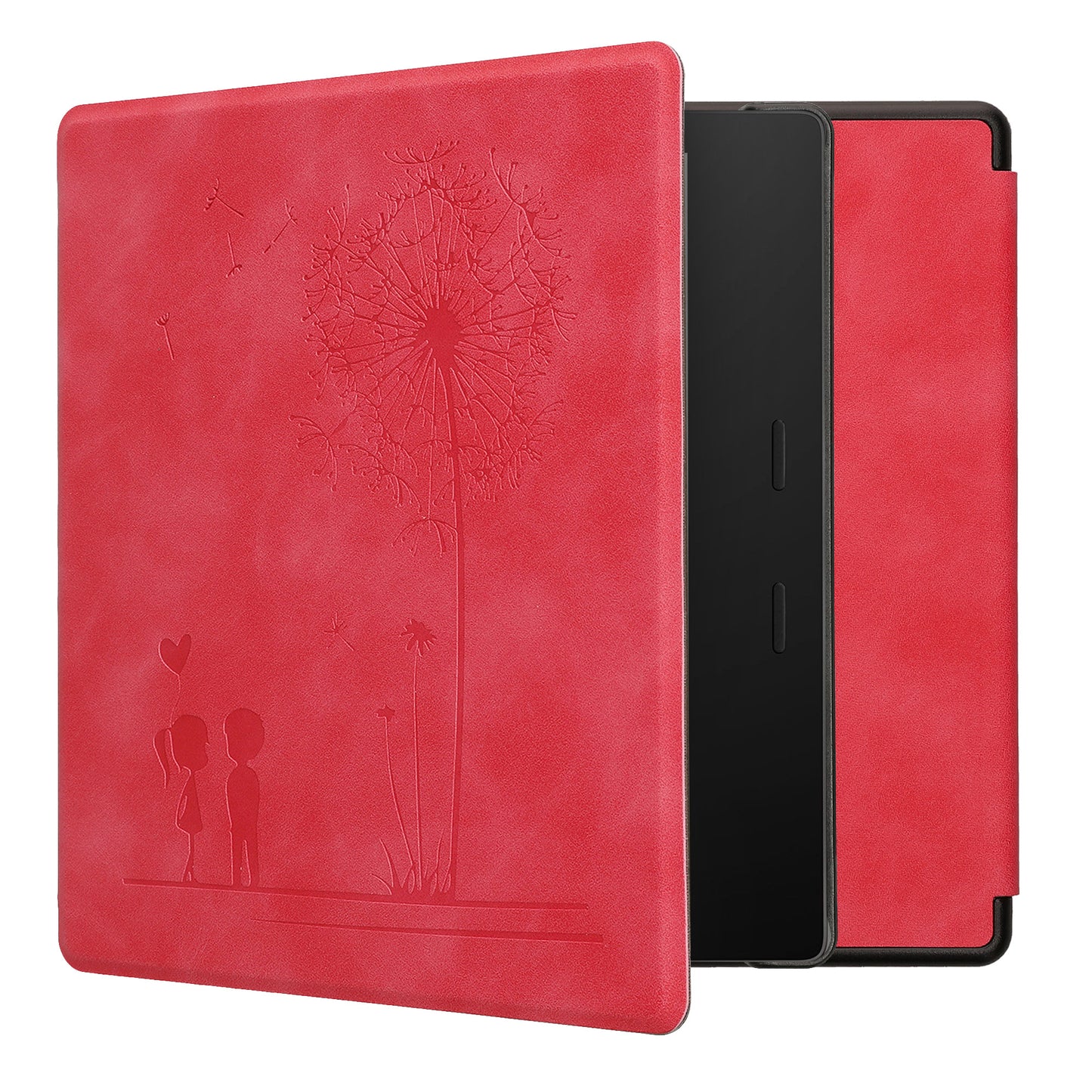 kwmobile Case for Amazon Kindle Oasis 10th Generation - Faux Leather eReader Cover with Auto Sleep Function - Dandelion Love