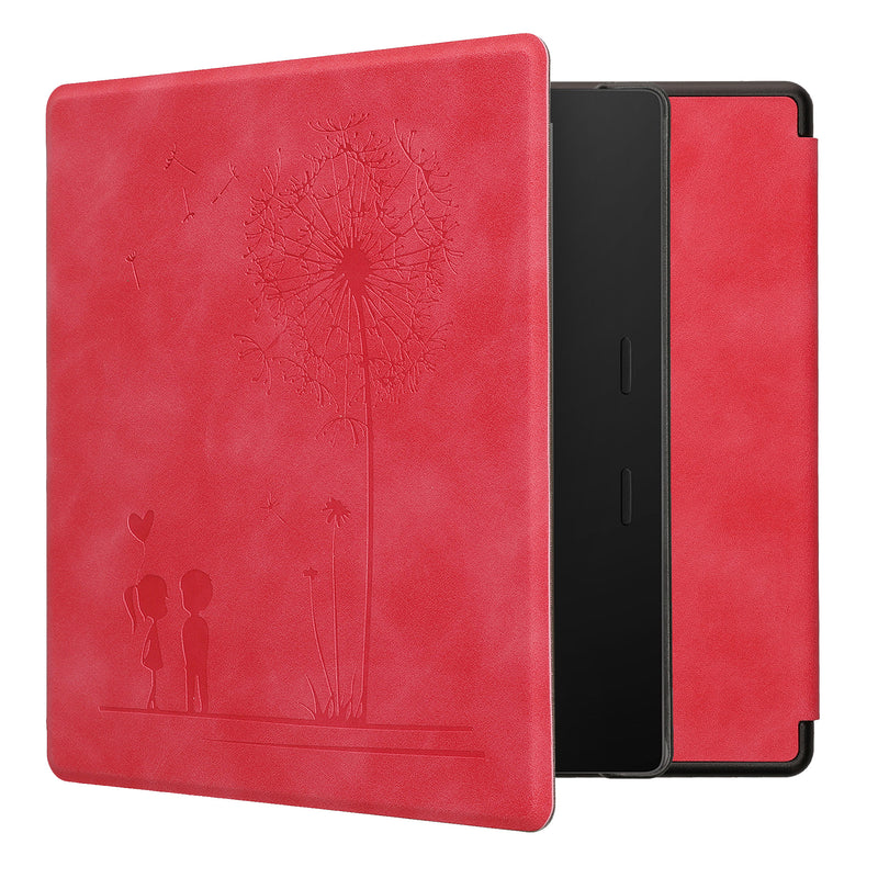 kwmobile Case for Amazon Kindle Oasis 10th Generation - Faux Leather eReader Cover with Auto Sleep Function - Dandelion Love