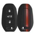 kwmobile Car Key Cover compatible with Opel 3-Button Smart Key Keyless Go Car Key - Key Case Rally Stripes Sidelines Black