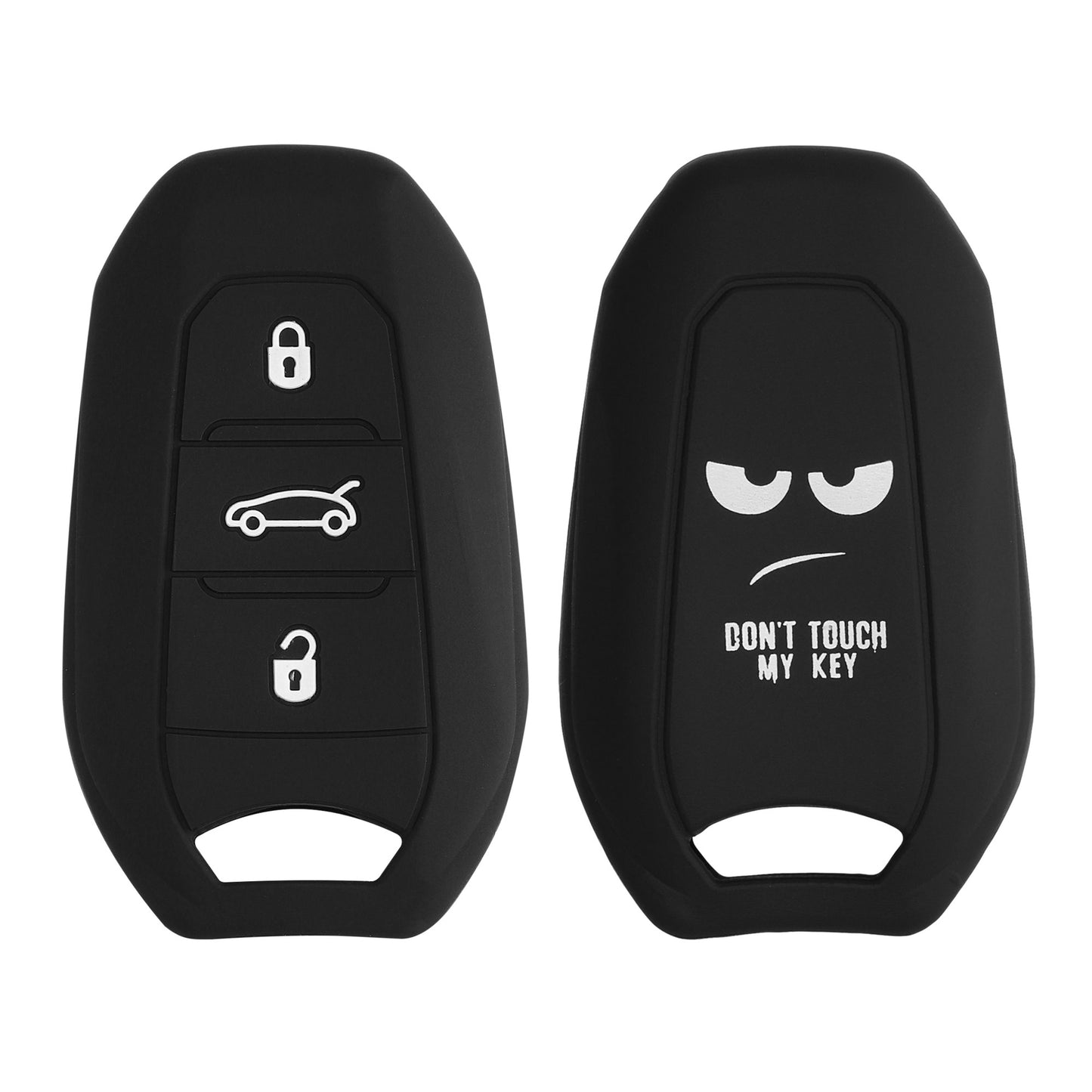 kwmobile Car Key Cover compatible with Opel 3-Button Smart Key Keyless Go Car Key - Key Case Rally Stripes Sidelines Black