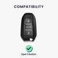 kwmobile Car Key Cover compatible with Opel 3-Button Smart Key Keyless Go Car Key - Key Case Rally Stripes Sidelines Black