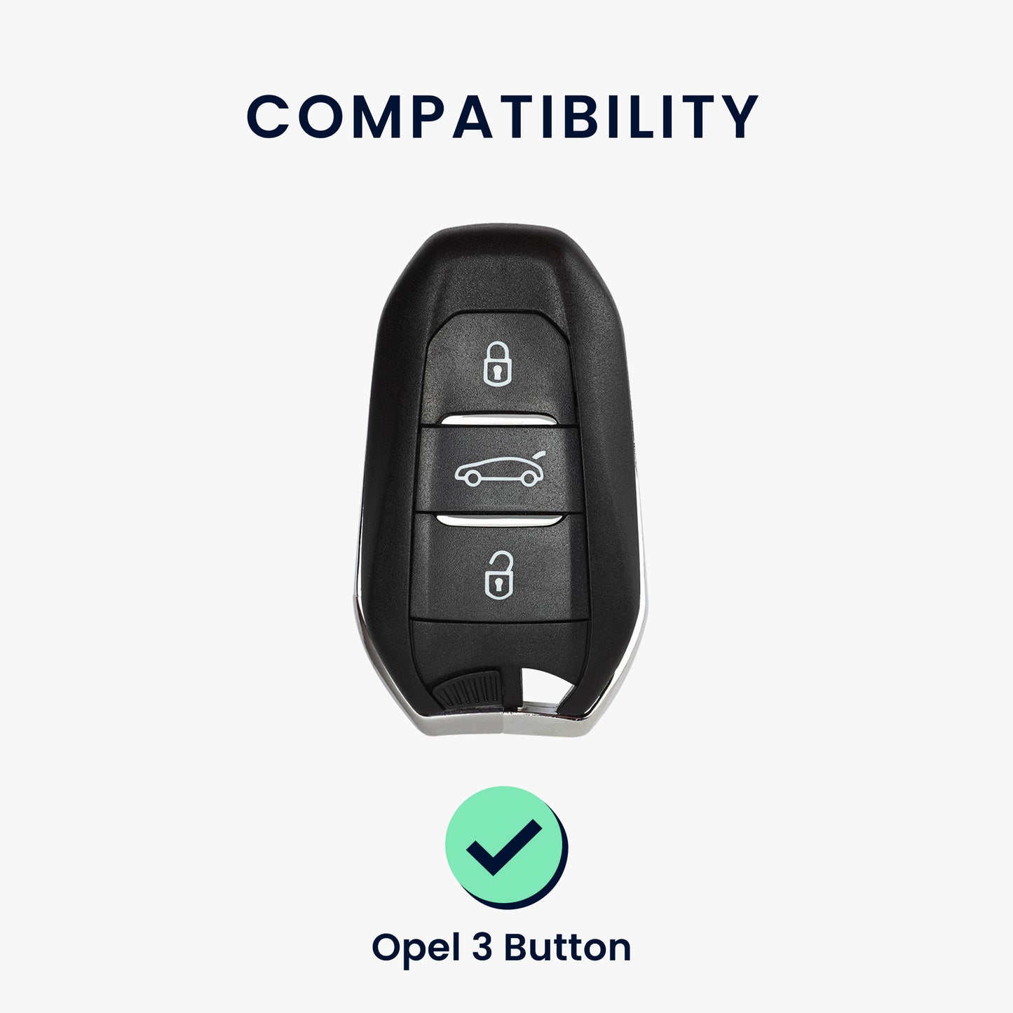 kwmobile Car Key Cover compatible with Opel 3-Button Smart Key Keyless Go Car Key - Key Case Rally Stripes Sidelines Black
