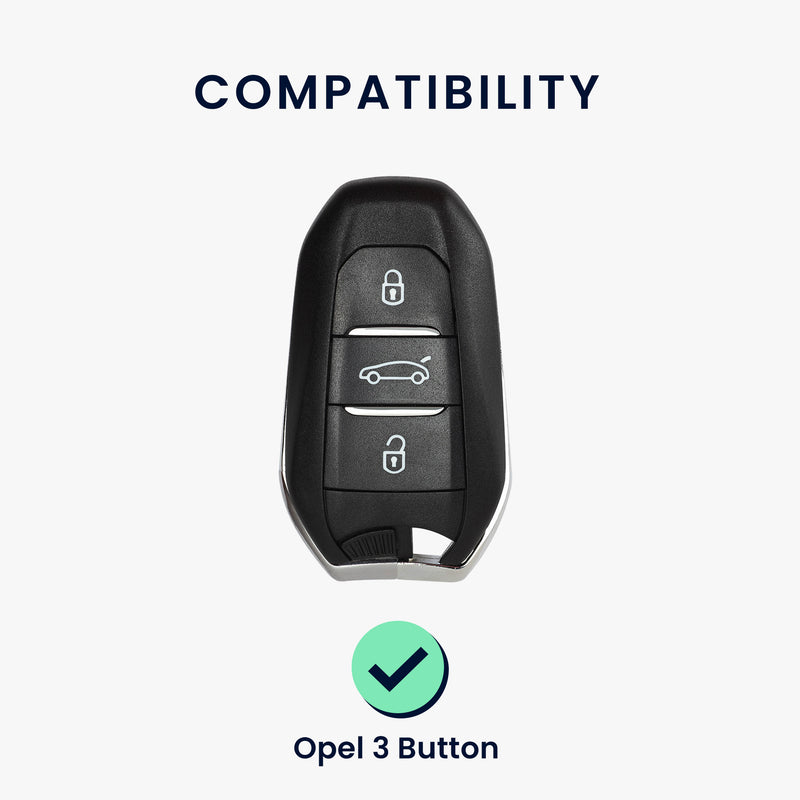 kwmobile Car Key Cover compatible with Opel 3-Button Smart Key Keyless Go Car Key - Key Case Rally Stripes Sidelines Black