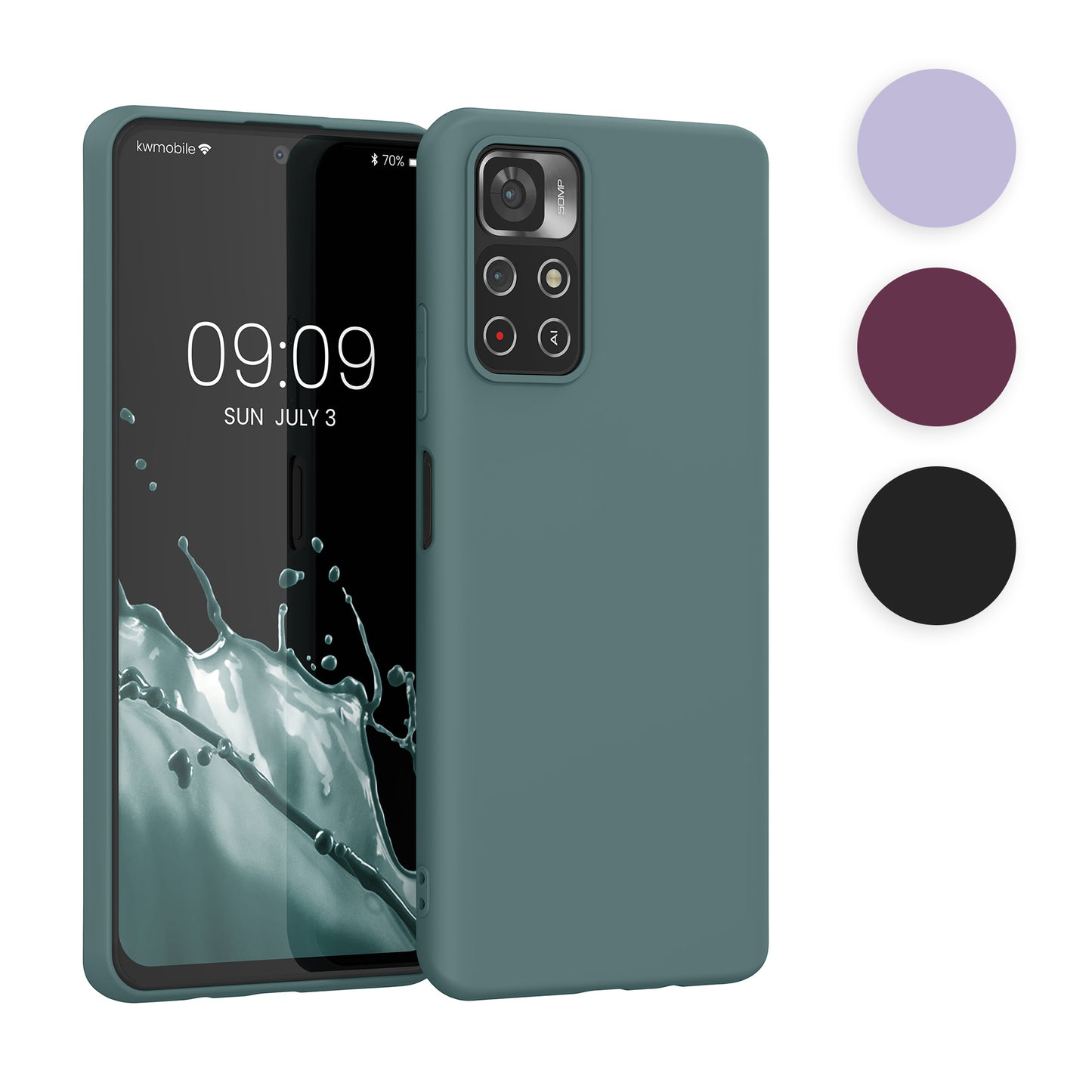 kwmobile Hülle kompatibel mit Xiaomi Redmi Note 11S 5G / Poco M4 Pro 5G Hülle - weiches TPU Silikon Case - Cover geeignet für kabelloses Laden - Bordeaux Violett Bordeaux Violett  