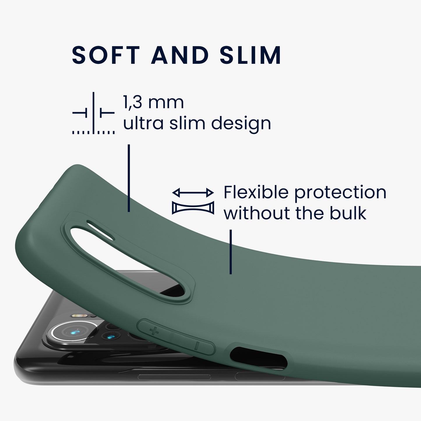 kwmobile Phone Case for Xiaomi Mi 11i / Poco F3 Case - Wireless Charging - Protective Cover