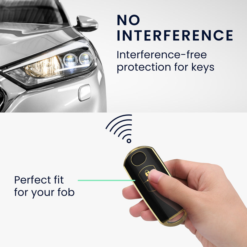 kwmobile Car Key Cover compatible with Mazda 2-Button Keyless Go Car Key - Silicone Case