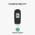 kwmobile Car Key Cover compatible with Mazda 2-Button Keyless Go Car Key - Silicone Case