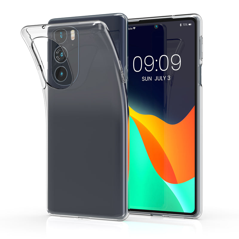 kwmobile Hülle kompatibel mit Motorola Edge 30 Pro / Edge Plus 2022 / Edge X30 - Silikon Handyhülle transparent - Handy Case in Transparent Transparent  