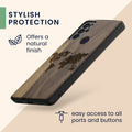 Wooden Hard Case with TPU Bumper for Motorola Moto G60S Compass Vintage