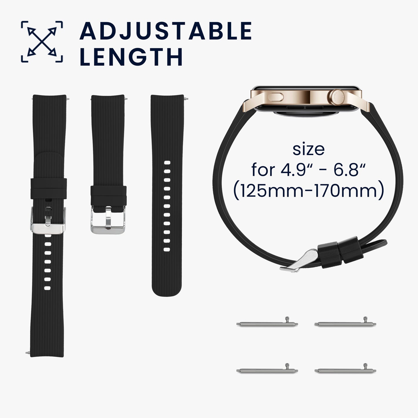 kwmobile Watch Strap for Huawei Watch GT 3 Pro 43mm / Watch GT3 42mm / GT2 42mm / MagicWatch 2 42mm Strap Fitness Tracker Band Set Replacement Strap Smartwatch