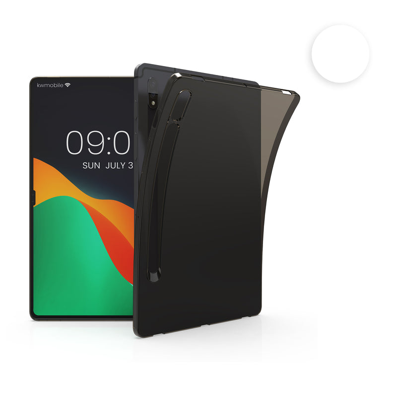 kwmobile Hülle kompatibel mit Samsung Galaxy Tab S8 Hülle - weiches TPU Silikon Case transparent - Tablet Cover Schwarz Transparent Schwarz  