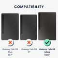 kwmobile Protective Cover Compatible with Samsung Galaxy Tab S8 Ultra / S9 Ultra - Slim Case - Tablet Cover Case with Stand