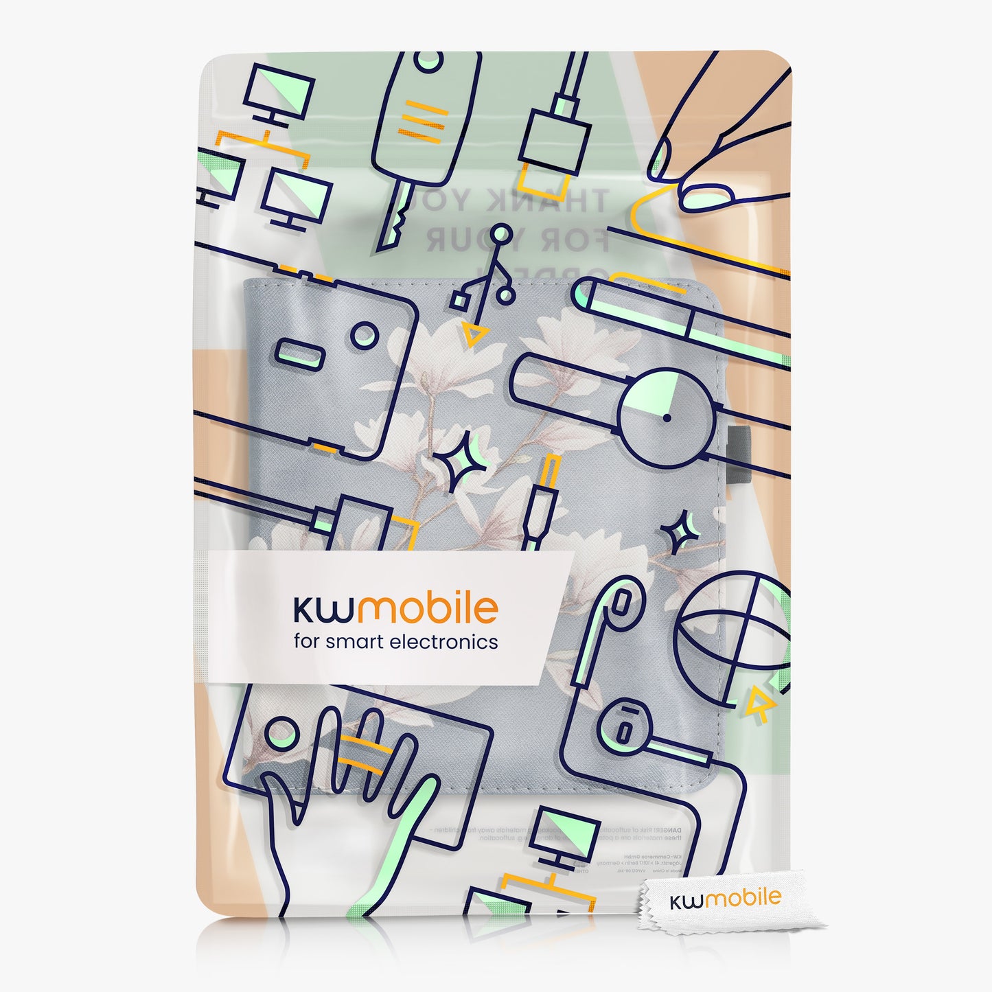 kwmobile Flip Cover compatible with Tolino Vision 6 - Case with Hand Strap
