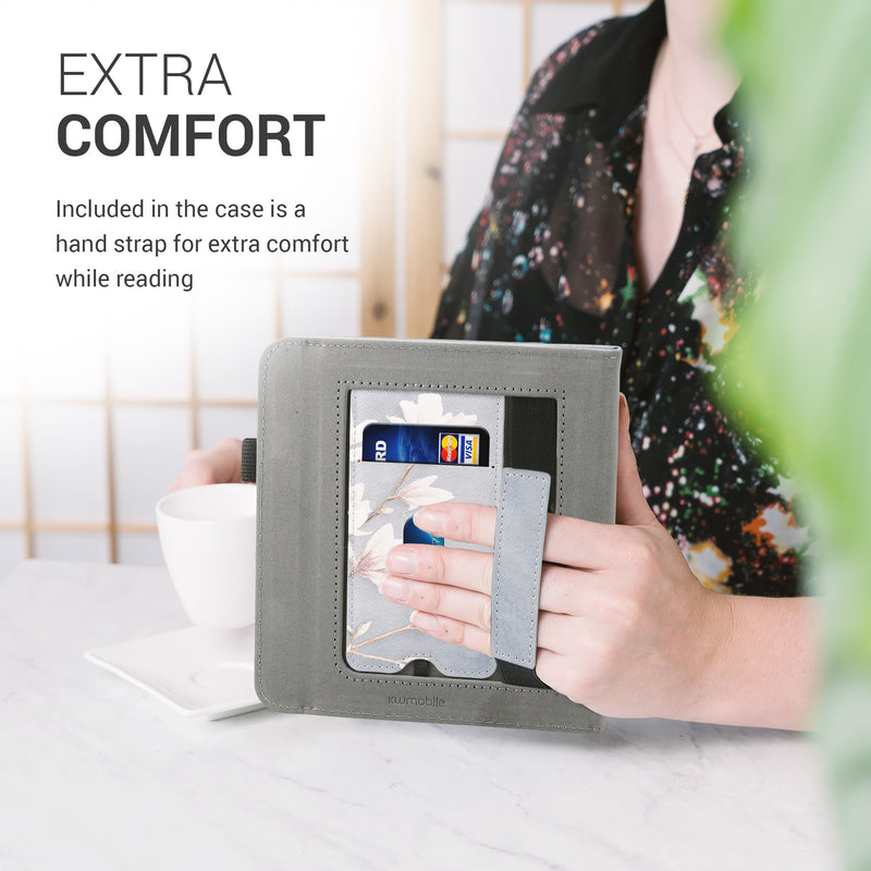 kwmobile Flip Cover compatible with Tolino Vision 6 - Case with Hand Strap