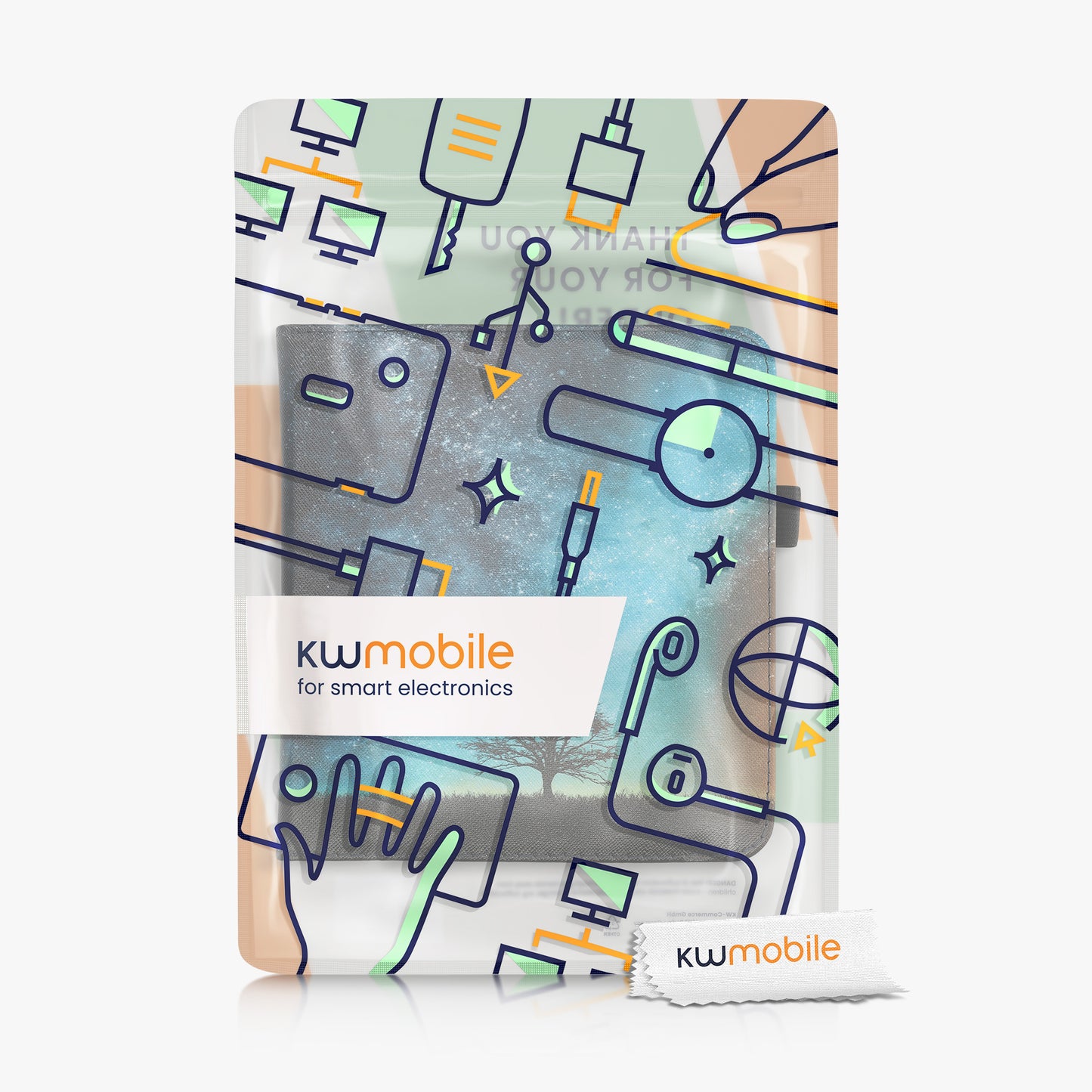 kwmobile Flip Cover compatible with Kobo Libra 2 - Case with Hand Strap