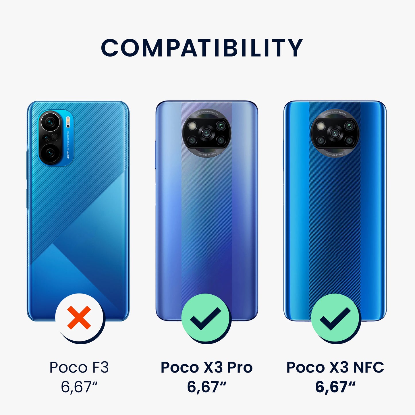 3x Matte Screen Protector compatible with Xiaomi Poco X3 NFC / Poco X3 Pro