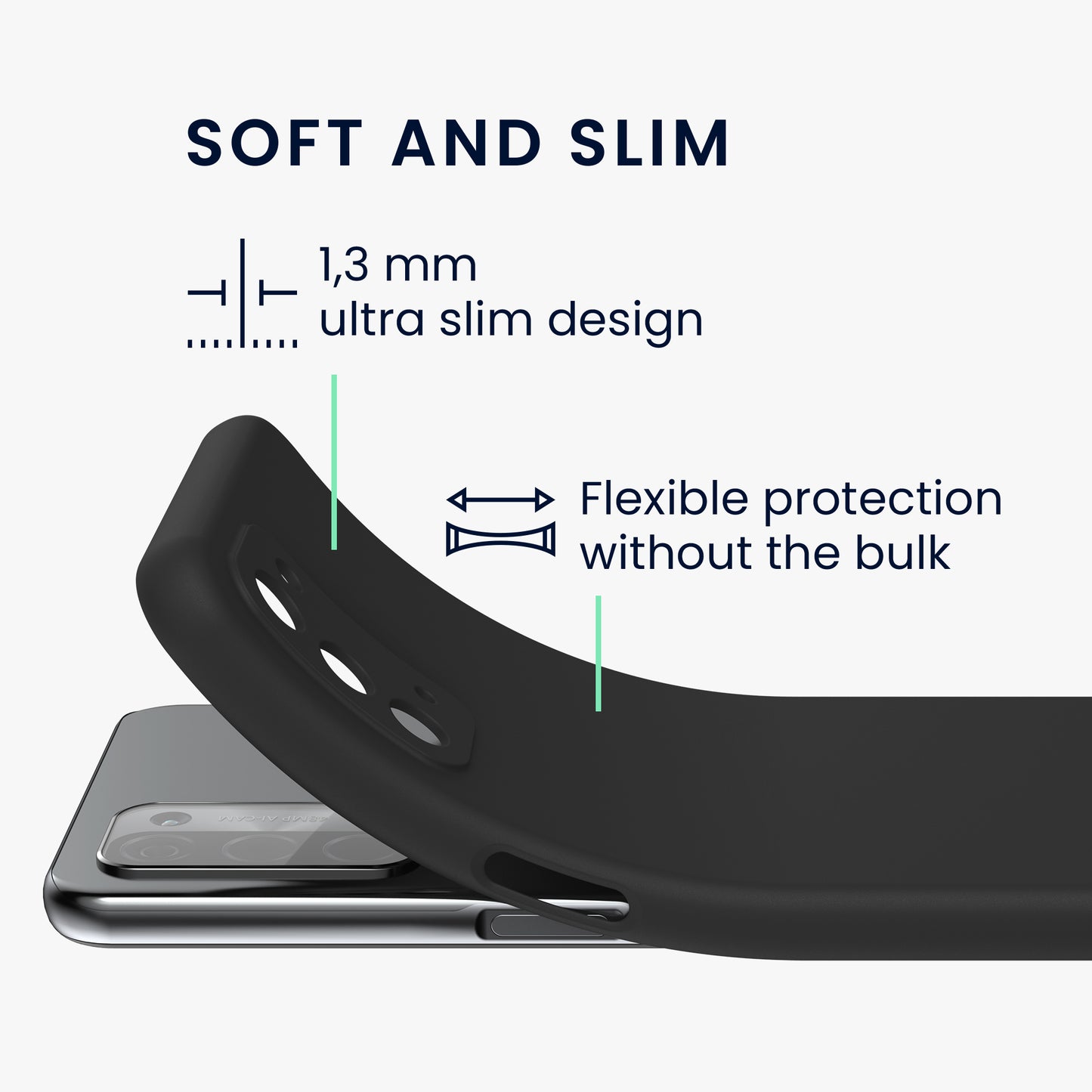 kwmobile Phone Case for Oppo A74 (5G) / A54 (5G) - Soft Silicone Phone Cover - Protective Case