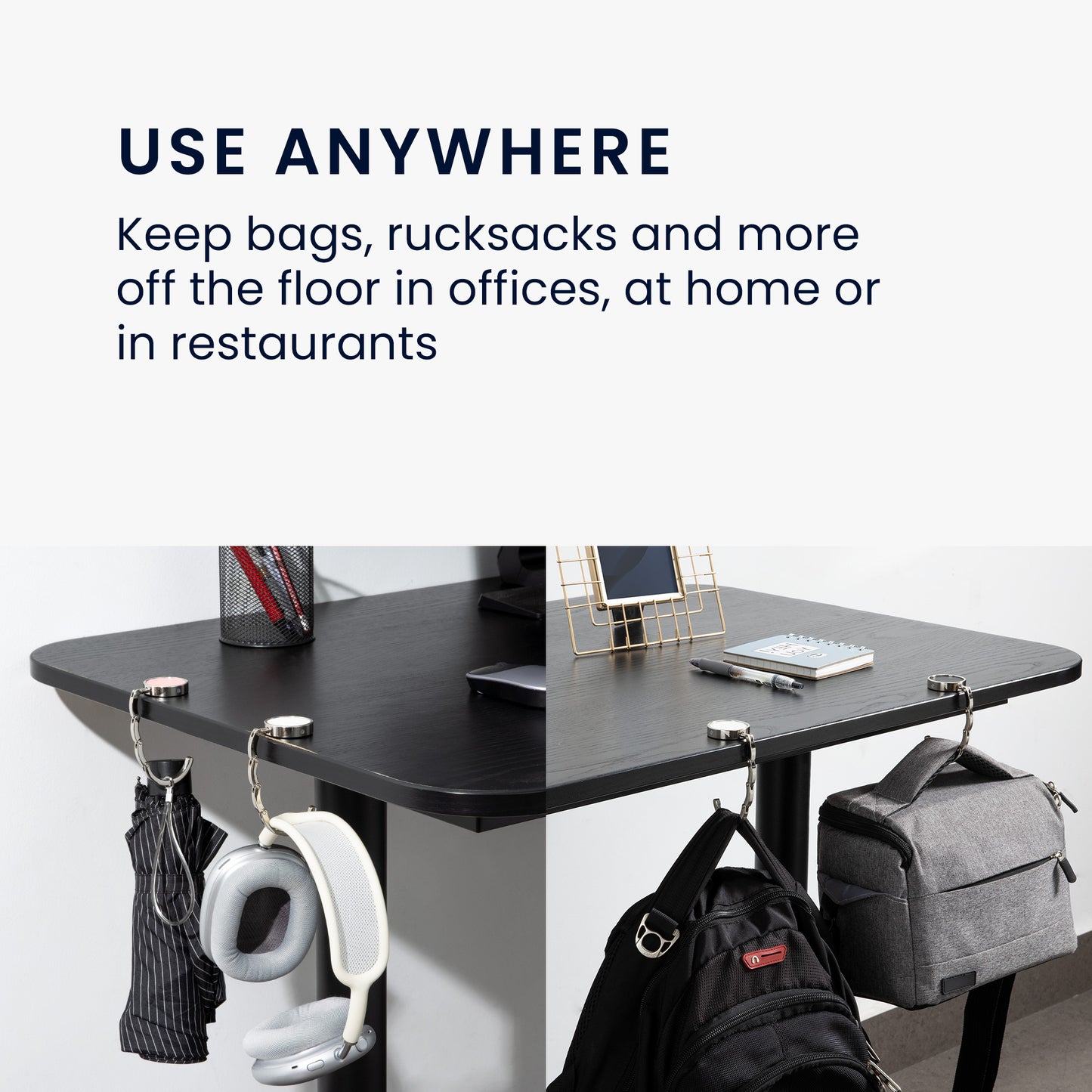 kwmobile Table Handbag Holder Hook Foldable Non-Slip Bag Hook Holder Handbags