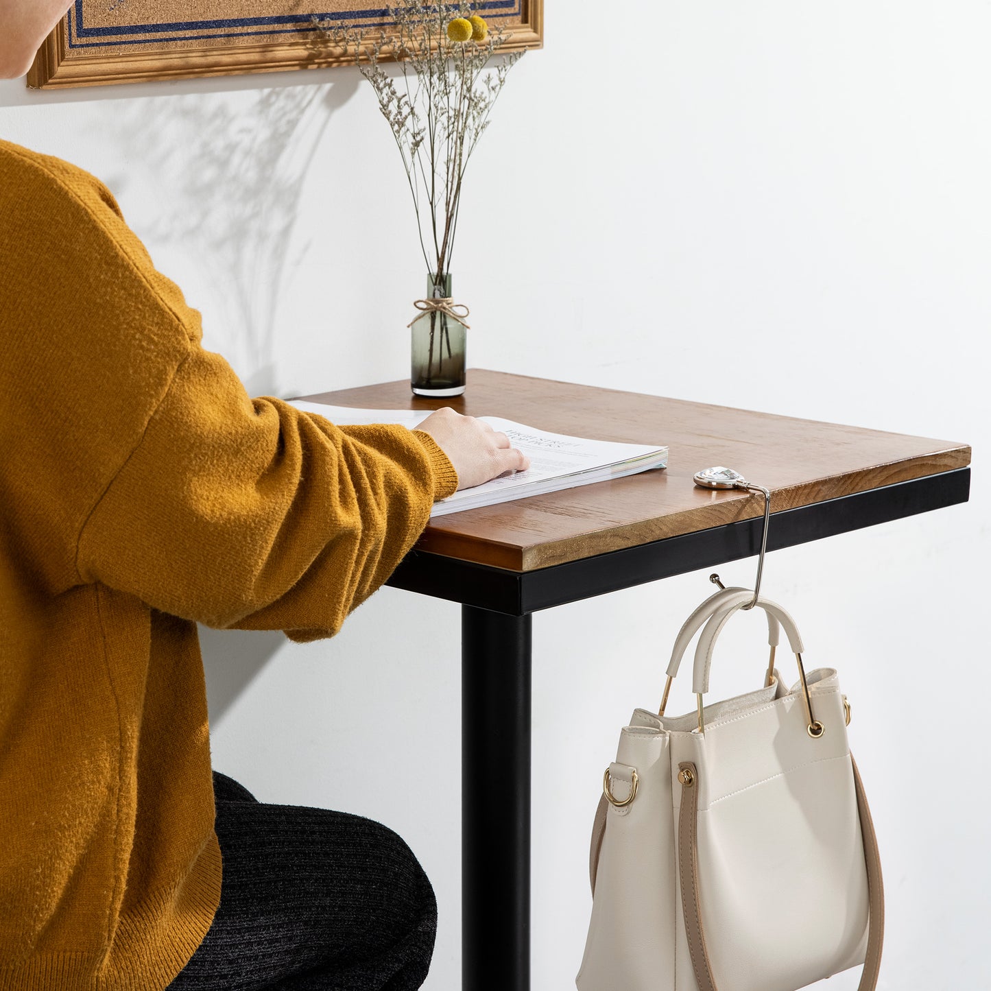 2X Table Handbag Holders Hooks