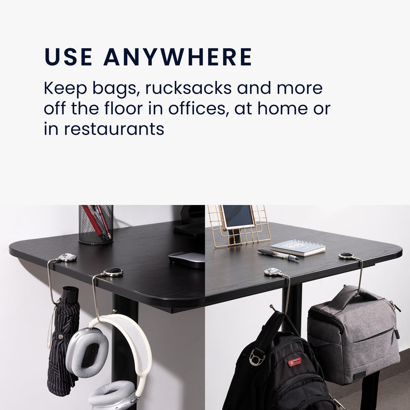 2X Table Handbag Holders Hooks