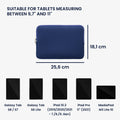 kwmobile Tablet Case compatible with 9.7"-11" Tablet - Universal Bag Cover Case - Protective Sleeve