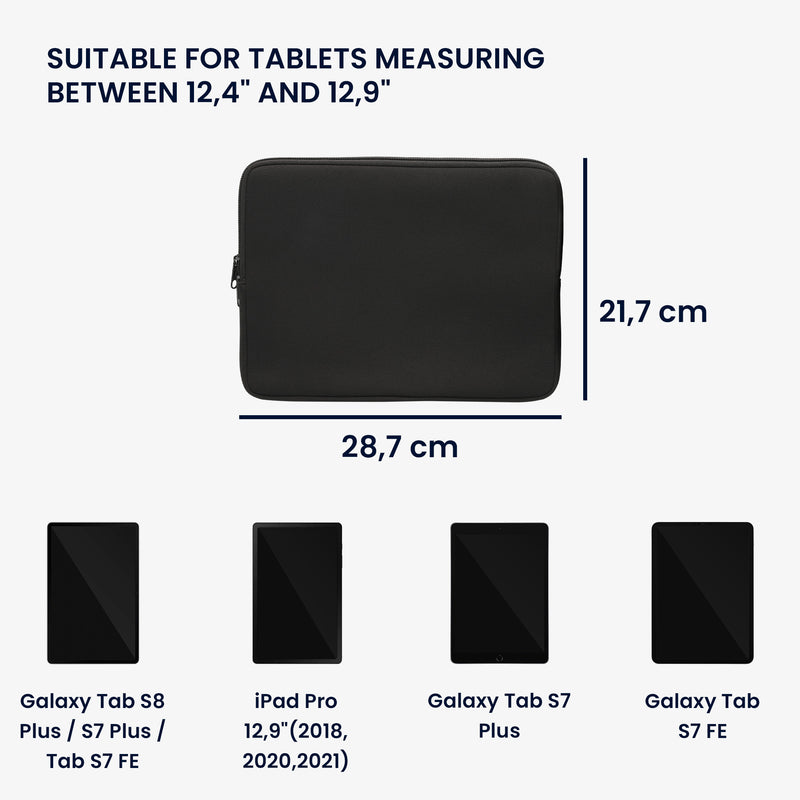 kwmobile Tablet Case compatible with 12.4"-12.9" Tablet - Universal Pouch Cover Case - Protective Sleeve