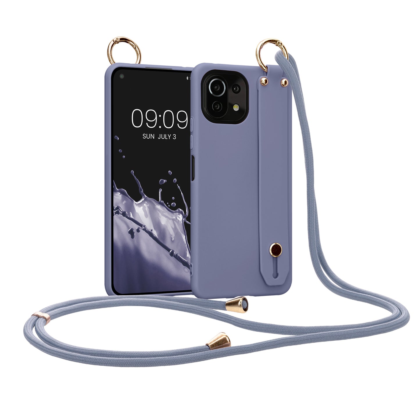 kwmobile Case Compatible with Xiaomi 11 Lite (5G) NE / Mi 11 Lite (5G) - Phone Case with Ring Holder - Mobile Phone Cover Case