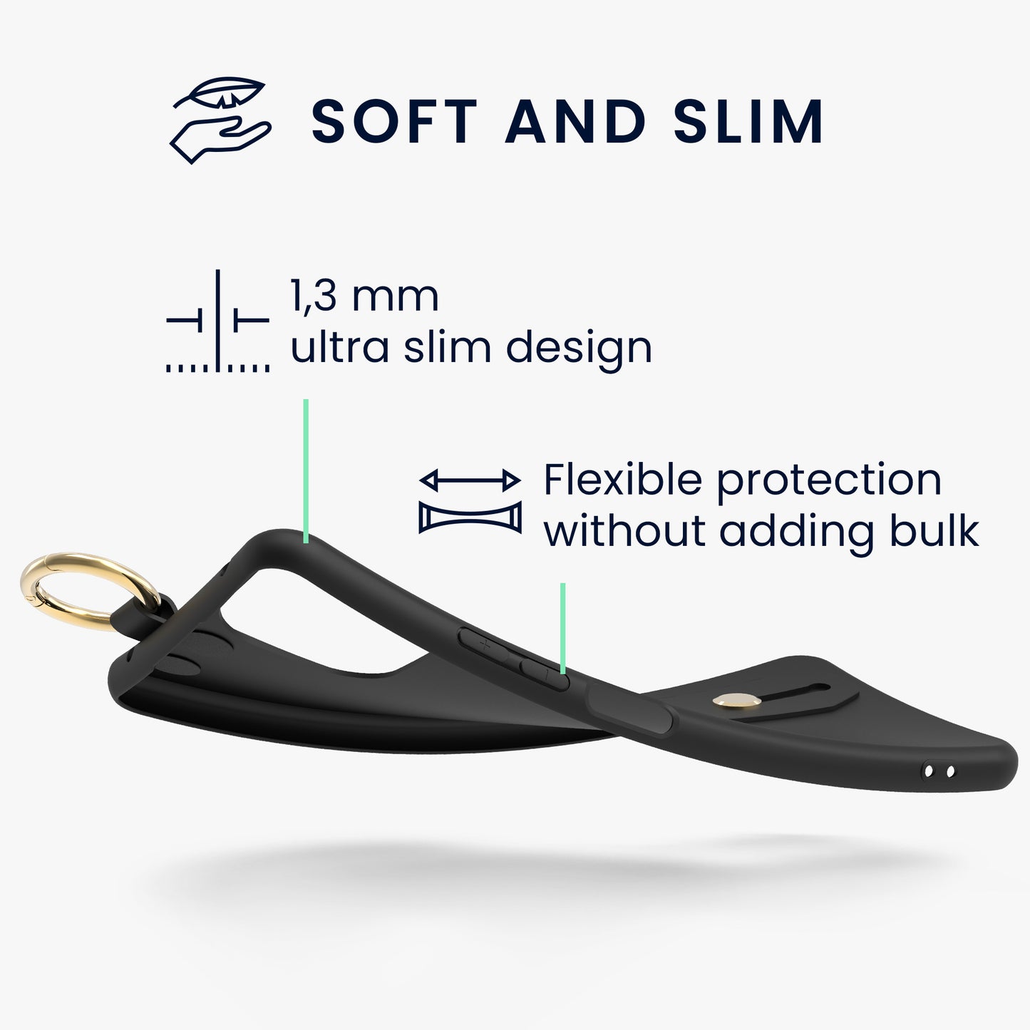 kwmobile Case Compatible with Xiaomi 11 Lite (5G) NE / Mi 11 Lite (5G) - Phone Case with Ring Holder - Mobile Phone Cover Case