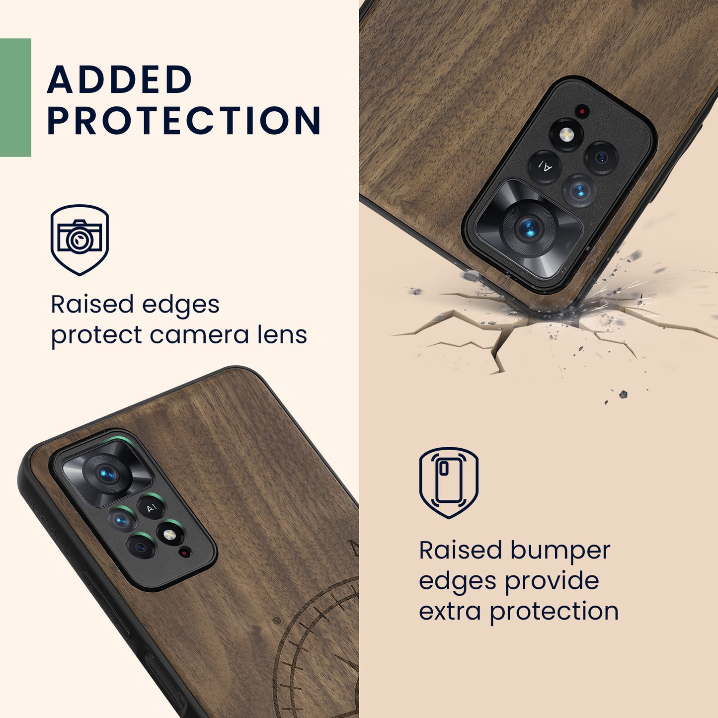 kwmobile Case Compatible with Xiaomi Redmi Note 11 Pro / Note 11 Pro (5G) / Note 12 Pro (4G) Phone Cover TPU Phone Case Compass Vintage