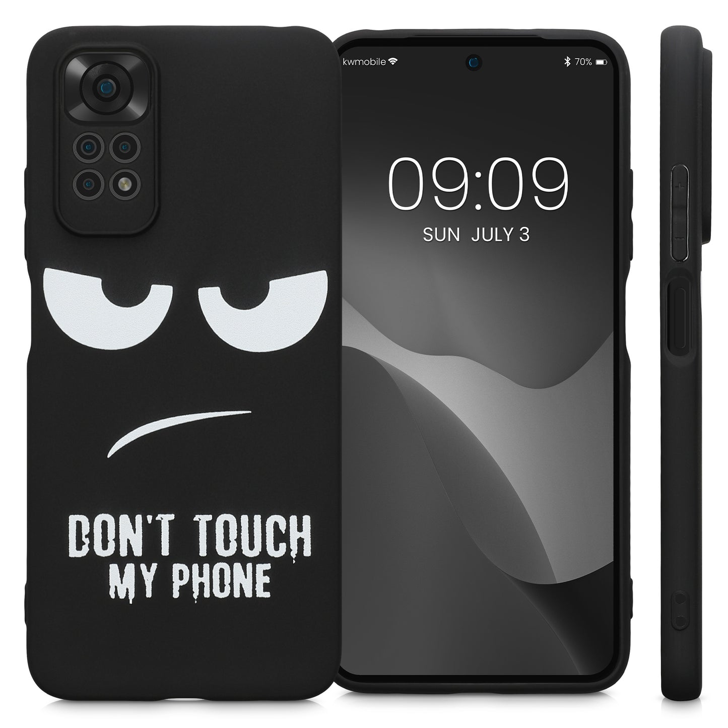 kwmobile Case Compatible with Xiaomi Redmi Note 11 / Note 11S - Silicone Phone Case - Don't touch my Phone