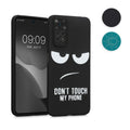 kwmobile Hülle kompatibel mit Xiaomi Redmi Note 11 / Note 11S - Handyhülle Silikon Case - Don't touch my Phone Weiß Schwarz Weiß  [dsg01]