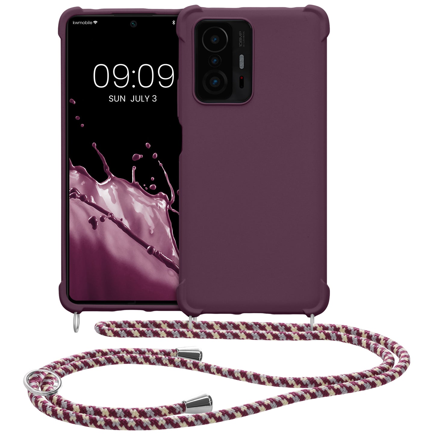 kwmobile Necklace Case compatible with Xiaomi 11T / 11T Pro - Cover with Lanyard - Silicone Protective Case