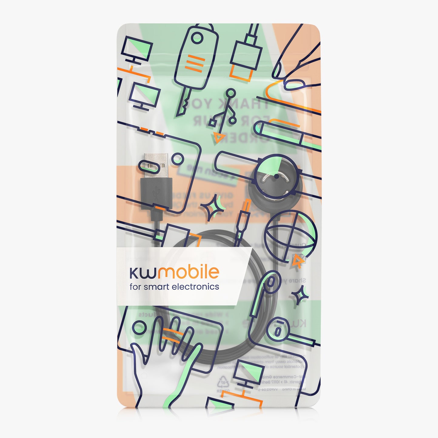 kwmobile USB Charger Cable compatible with Suunto Peak 9 Charging Cable - Smartwatch Replacement Cable - Fitness Tracker Charging Cable