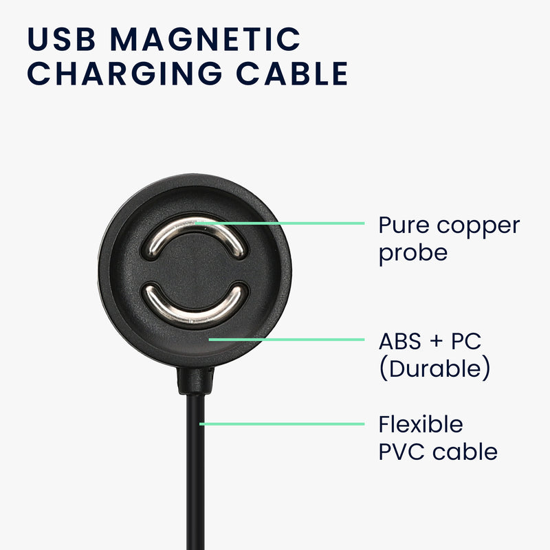 kwmobile USB Charger Cable compatible with Suunto Peak 9 Charging Cable - Smartwatch Replacement Cable - Fitness Tracker Charging Cable