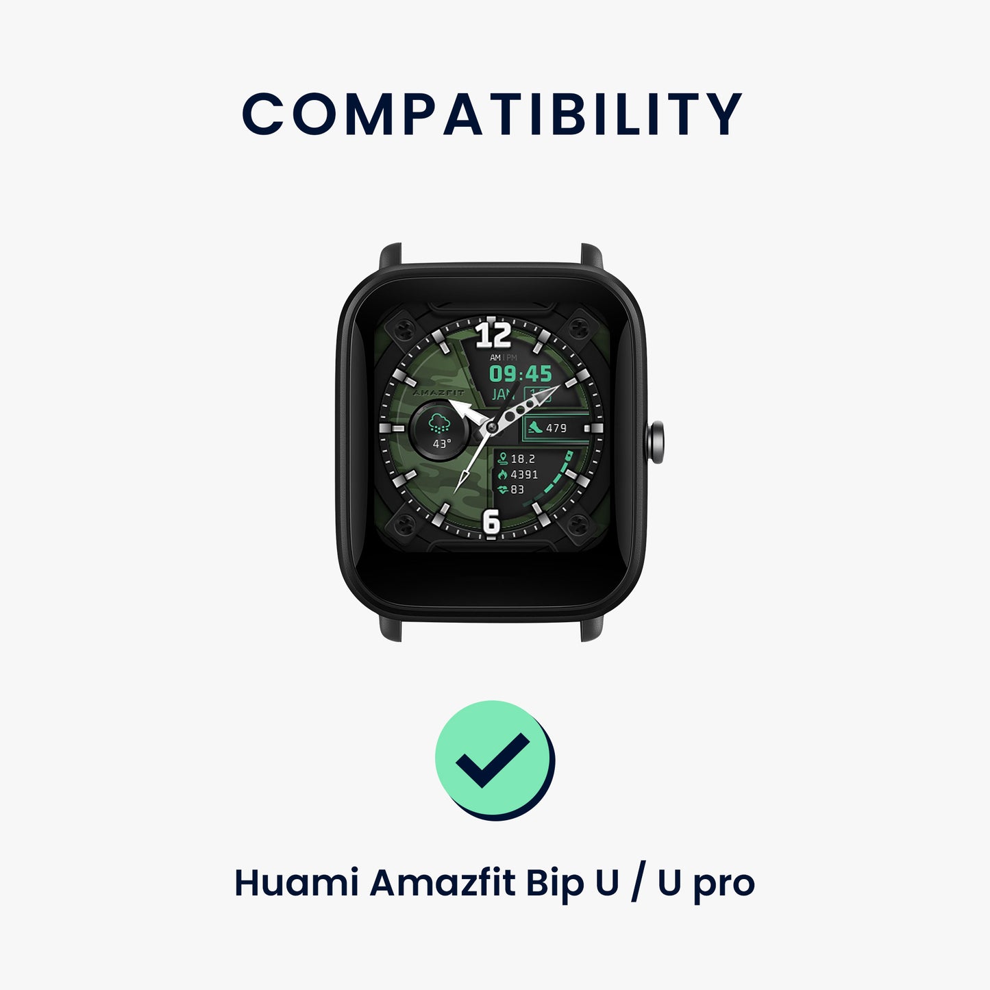kwmobile Watch Strap for Huami Amazfit Bip U / Bip U Pro - Fitness Tracker Band Set Replacement Strap Smartwatch