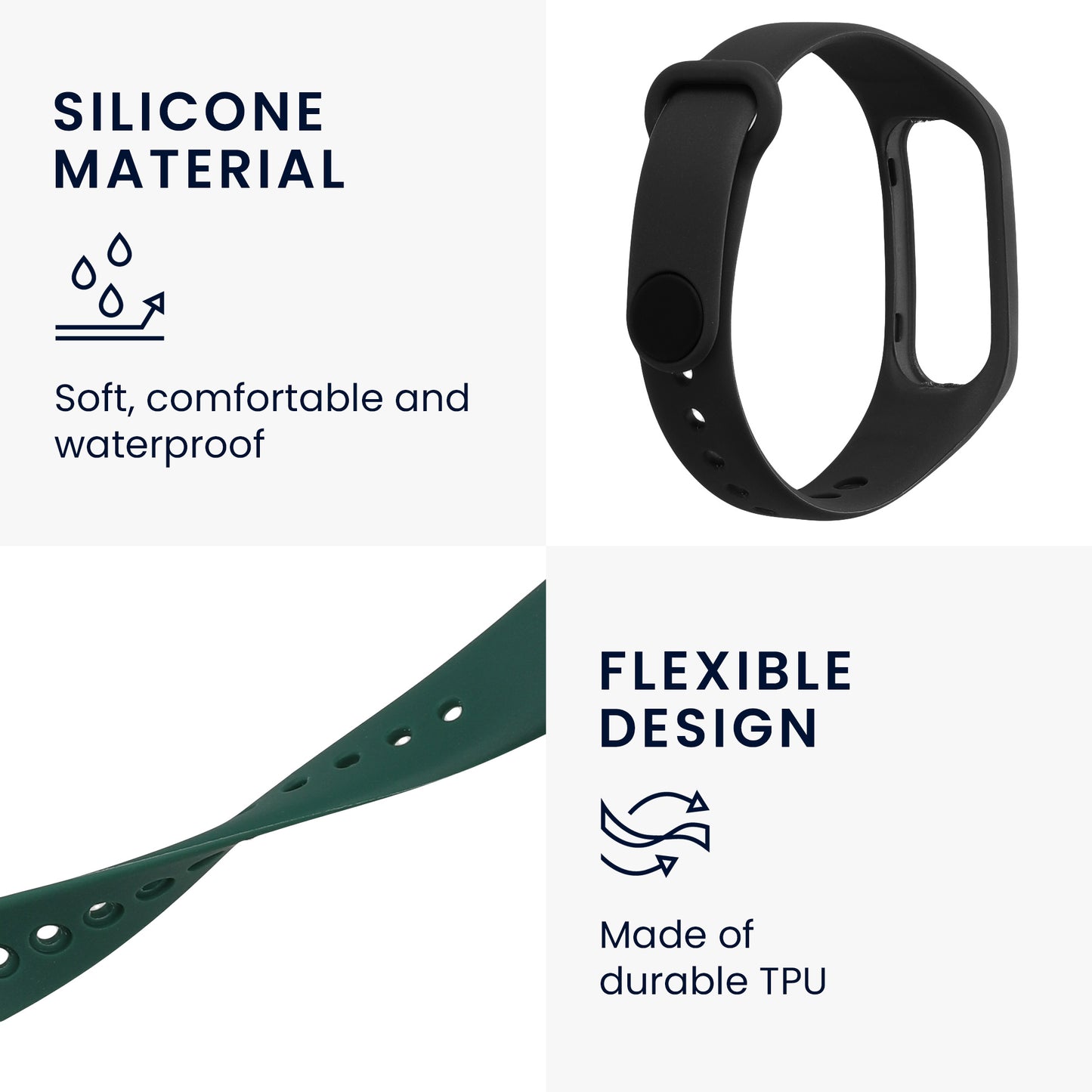 kwmobile Watch Strap for Oppo Band Sport Bracelet Fitness Tracker Band Set Replacement Strap Smartwatch