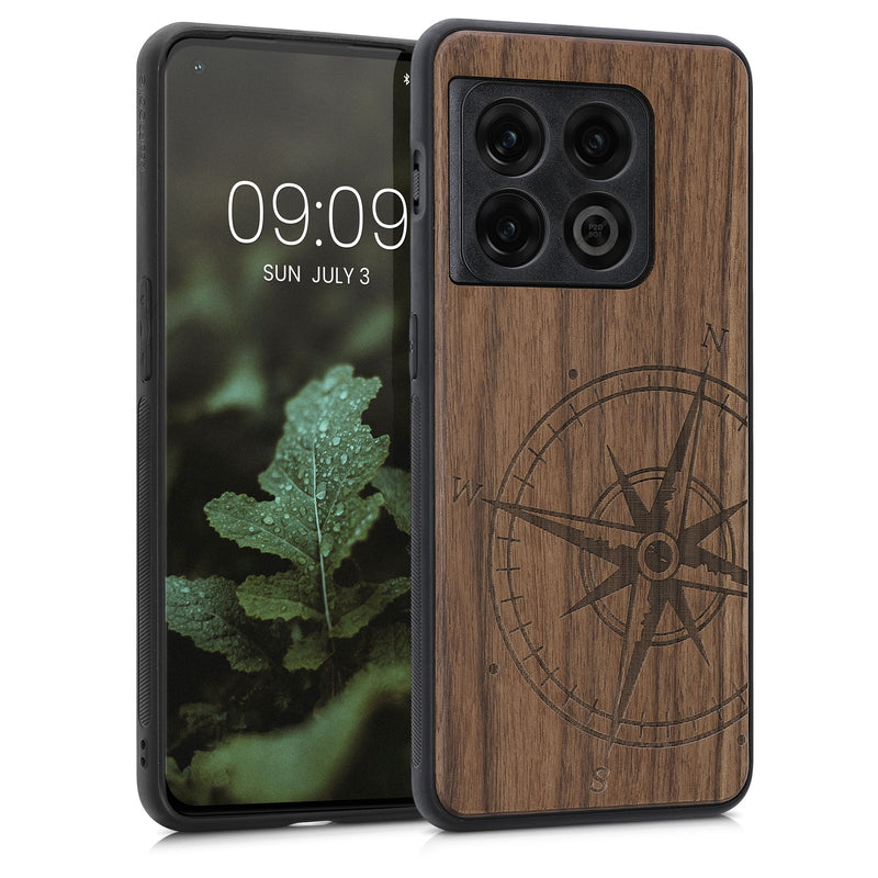 kwmobile Case Compatible with OnePlus 10 Pro 5G Phone Cover TPU Phone Case Compass Vintage