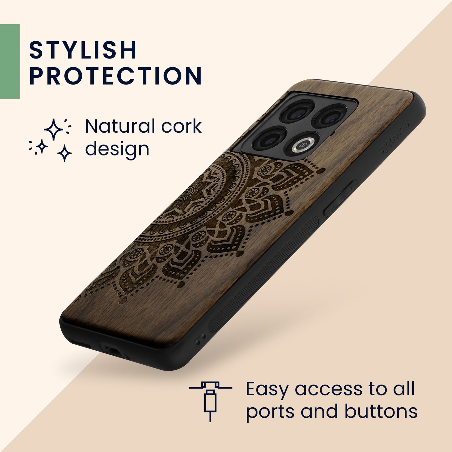 kwmobile Case Compatible with OnePlus 10 Pro 5G Phone Cover TPU Phone Case Compass Vintage