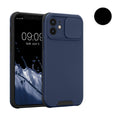 kwmobile Handyhülle kompatibel mit Apple iPhone 12 - Hardcase mit Kameraschutz - Bumper in Schwarz Schwarz  