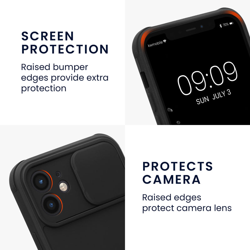 kwmobile Phone Case compatible with Apple iPhone 12 - Hard Case with Camera Protection - Bumper