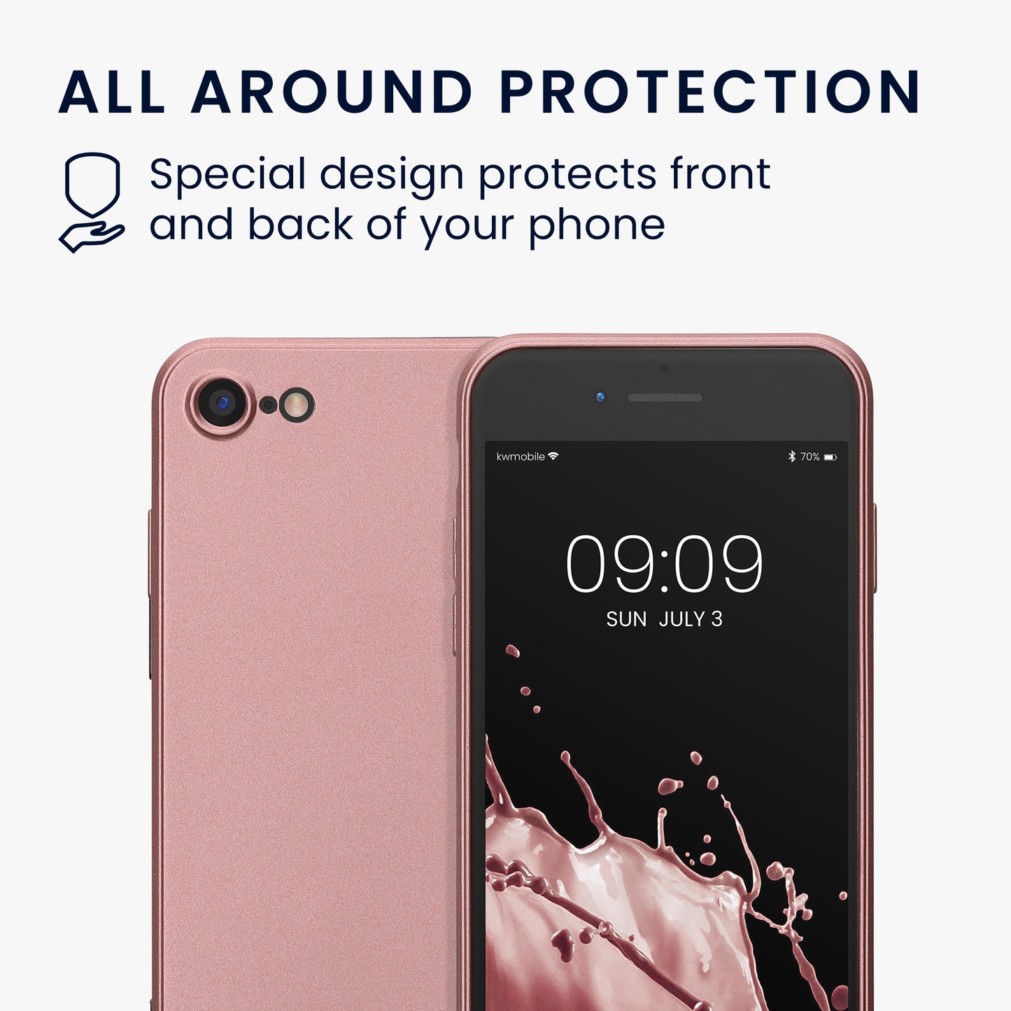 kwmobile Phone Case Compatible with Apple iPhone SE (2022) / iPhone SE (2020) / iPhone 8 / iPhone 7 - Silicone Case - Soft Cover - Phone Cover