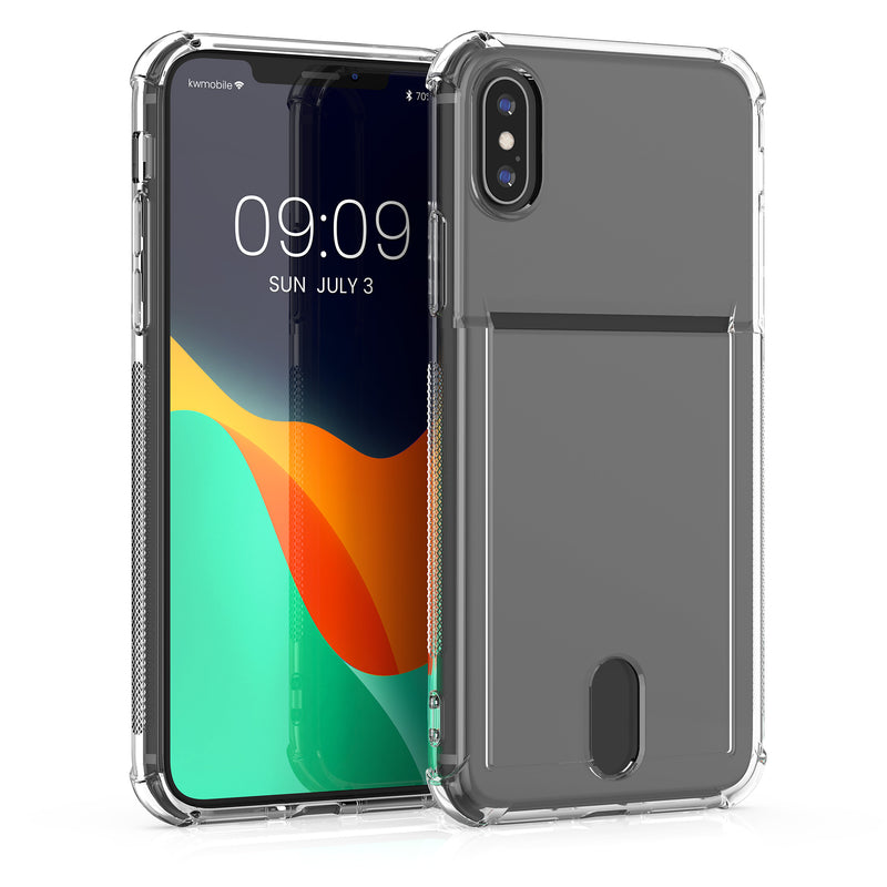 kwmobile Hülle kompatibel mit Apple iPhone X / XS - Backcover mit Fotofach - Silikon Schutzhülle in Transparent Transparent  