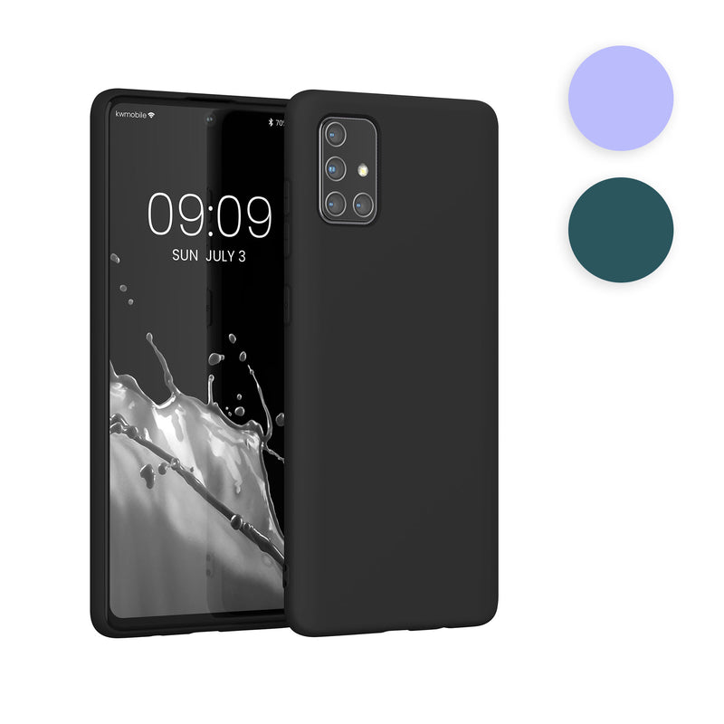 kwmobile Hülle kompatibel mit Samsung Galaxy A71 Hülle - gummierte TPU Silikon Handyhülle - Schutzhülle für kabelloses Laden - Case in Schwarz Schwarz  