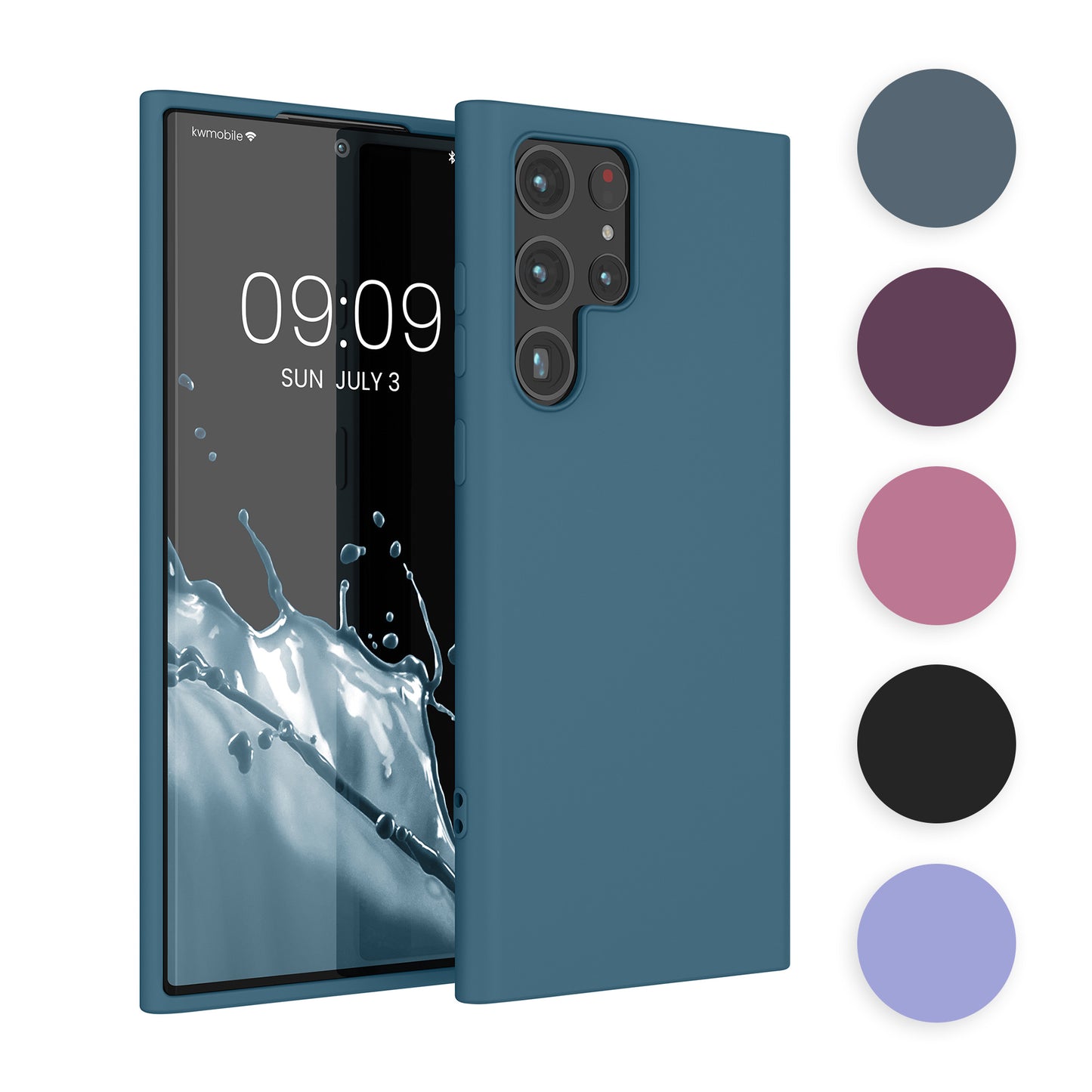 kwmobile Hülle kompatibel mit Samsung Galaxy S22 Ultra Hülle - gummierte TPU Silikon Handyhülle - Schutzhülle für kabelloses Laden - Case in Bordeaux Violett Bordeaux Violett  