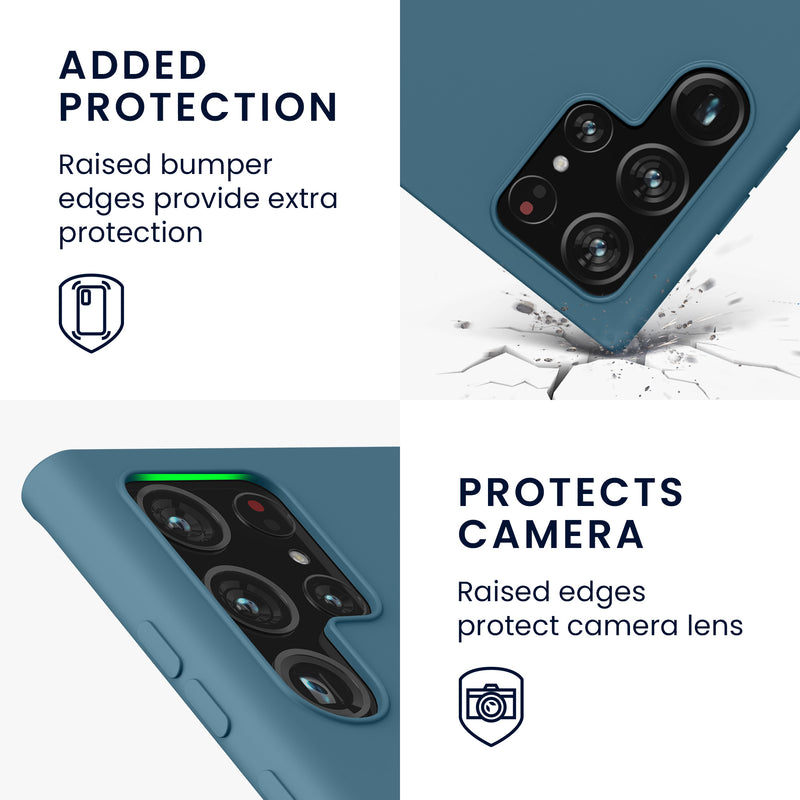 kwmobile Case Compatible with Samsung Galaxy S22 Ultra - Case Rubberized Silicone Phone Cover Protective Cover for Wireless Charging
